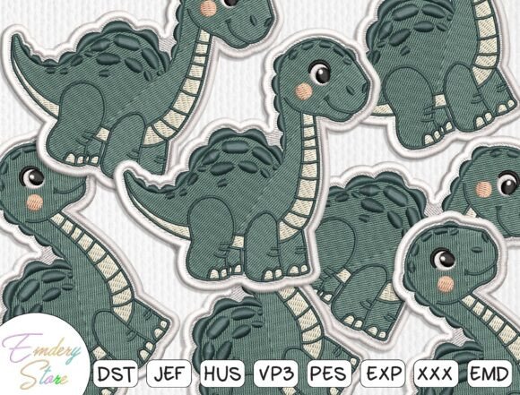 Cute Brontosaurus Dinosaur Embroidery Review