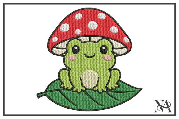 Cute Frog with Mushroom Hat Embroidery Review