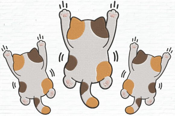 Funny Cat Embroidery Design for Seasonal Gifts
