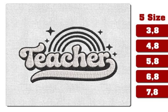 Retro Teacher Rainbow Embroidery Design Review