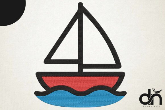 Sailboat Nautical Embroidery Design for Holiday Crafting
